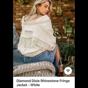 White Fringe Jean jacket